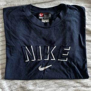 Navy blue embroidered Nike tee